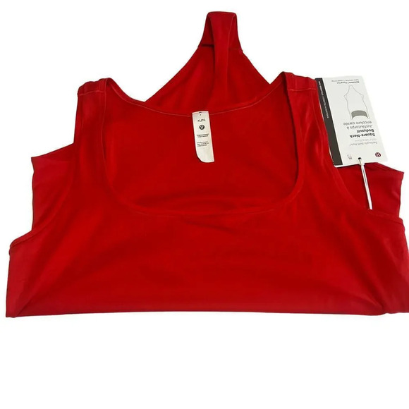 Lululemon NWT Red Soft Nulu Square Neck Bodysuit Sleeveless Thong Cut - Picture 11 of 11